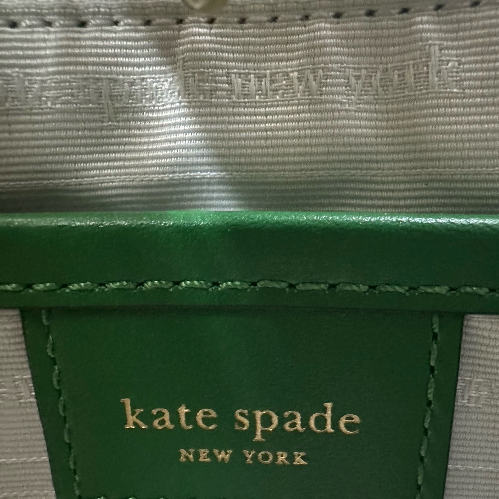 kate spade Green and Cream Mini Crossbody Tote - Picture 9 of 10